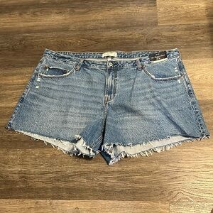 Abercrombie & Fitch Curve Love The Baggy Low Rise Cutoff Jean Shorts NWT